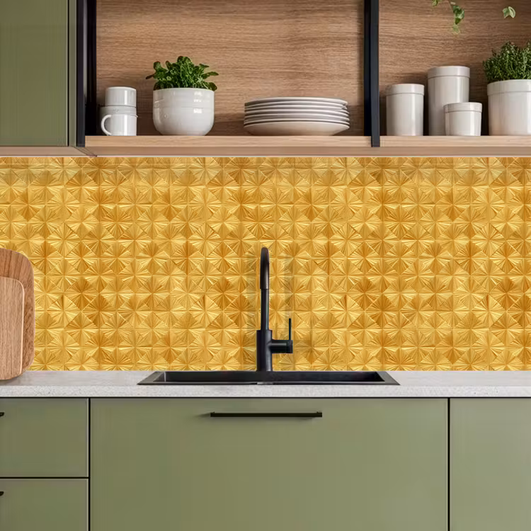 Tegels - Geometrisch - Reliëf - Goud keuken achterwand 2 middel 871 -sfeer3
