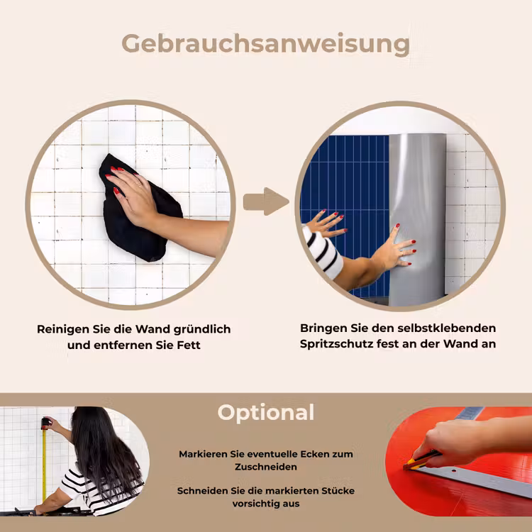 Tegels - Langwerpig - Blauw keuken achterwand spatscherm klein 900 -gebruiksaanwijzing_DE