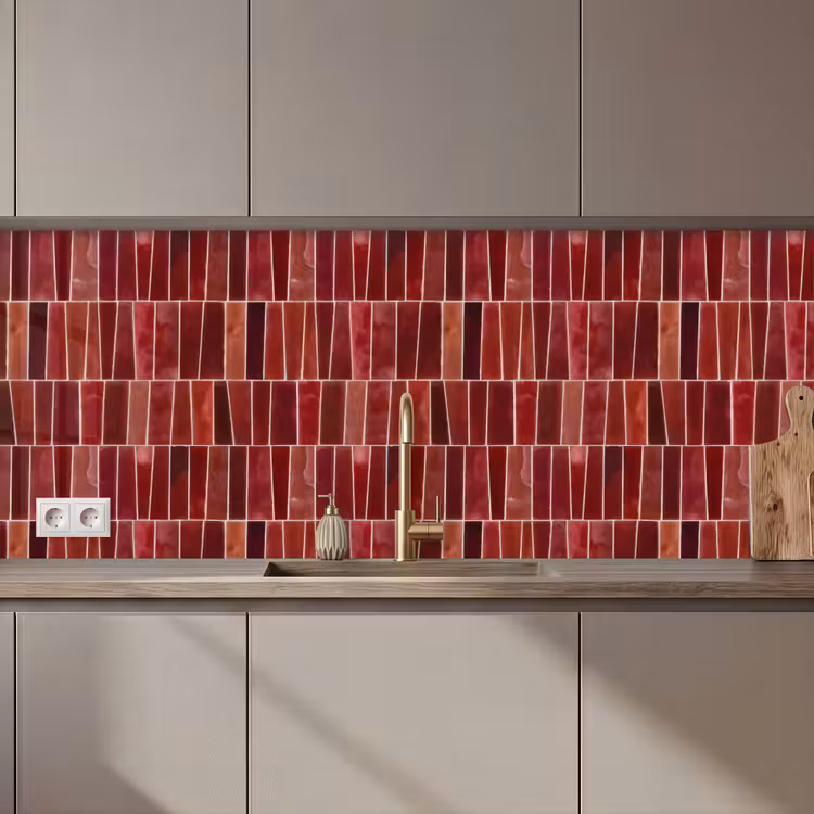 Tegels - Modern - Structuur - Dieprood keuken achterwand 2 middel 871 zz_3dshopping