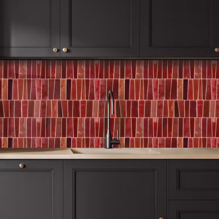 Tegels - Modern - Structuur - Dieprood keuken achterwand 2 middel 871 -sfeer1