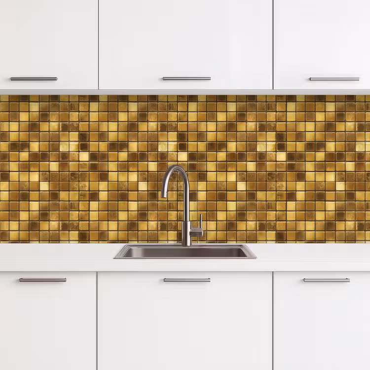 Tegels - Mozaïek - Luxe - Warm Goud keuken achterwand 2 middel 871 -3d