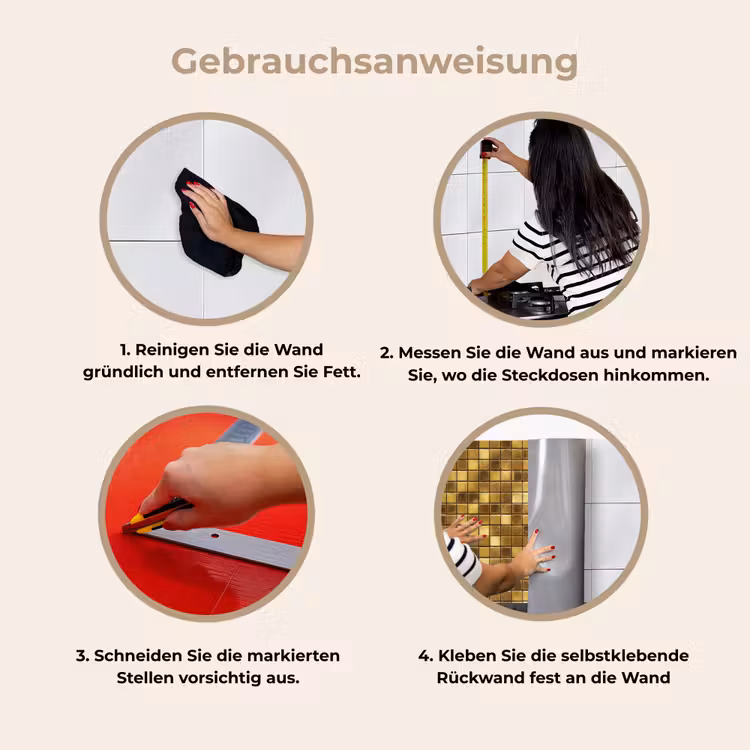 Tegels - Mozaïek - Luxe - Warm Goud keuken achterwand 2 middel 871 -gebruiksaanwijzing_DE
