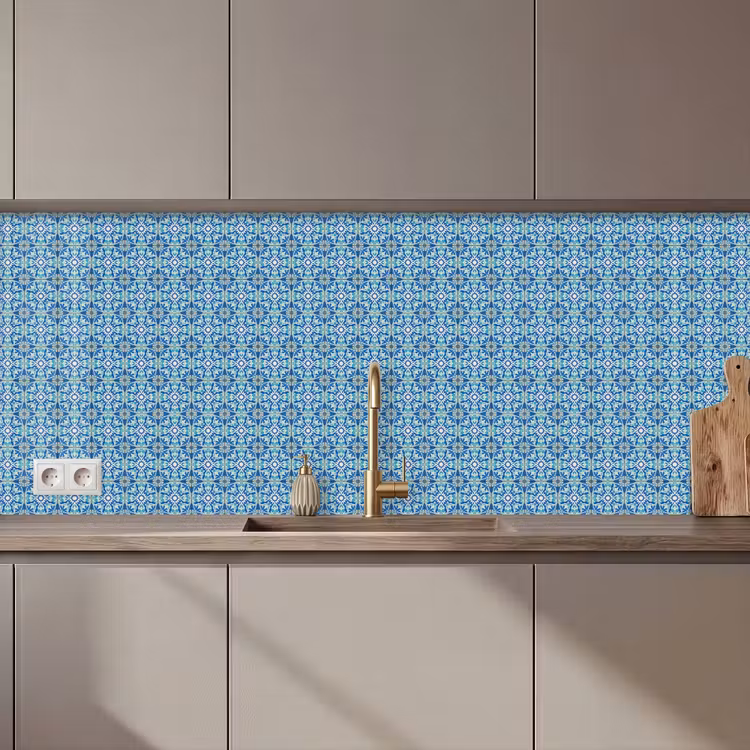 Tegels - Mozaïek - Turquoise - Blauw keuken achterwand 2 middel 871 zz_3dshopping