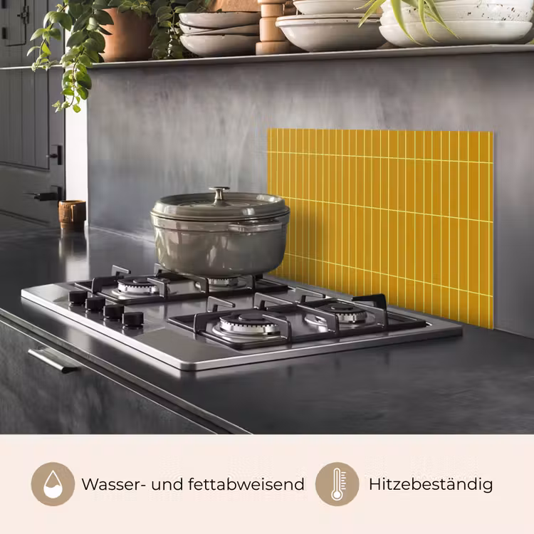 Tegels - Verticaal - Mosterdgeel keuken achterwand spatscherm klein 900 -usp_DE