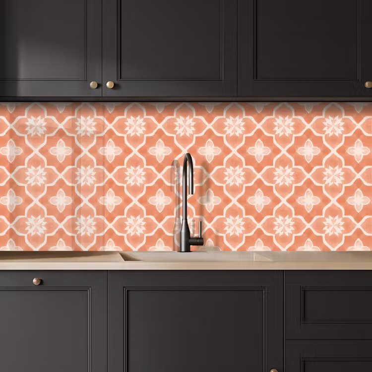 Tegelpatroon - Arabesk - Vintage - Terracotta keuken achterwand 2 middel 871 -sfeer1