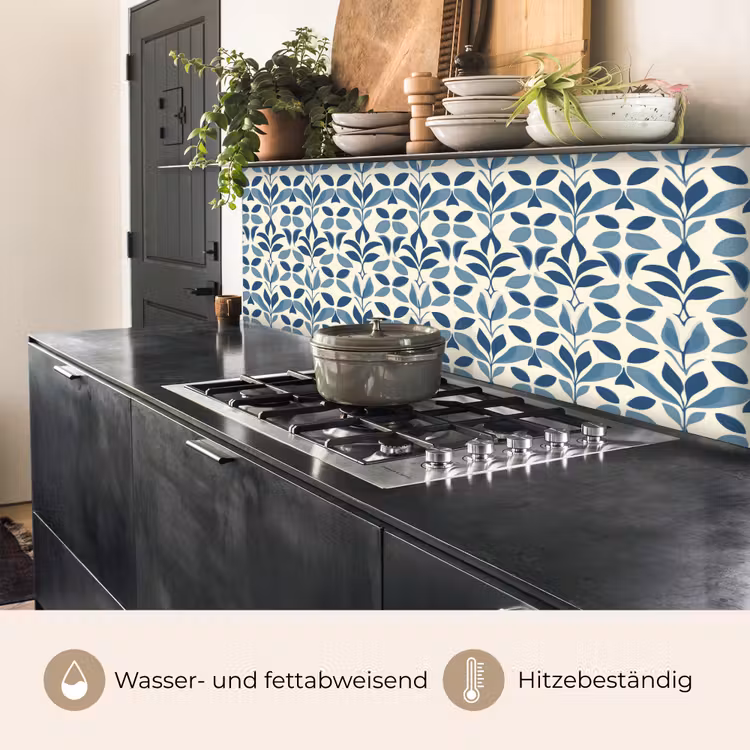 Flora - Modern - Blauw keuken achterwand 2 middel 871 -usp_DE