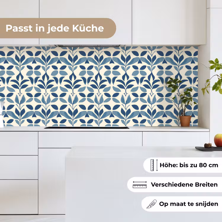 Flora - Modern - Blauw keuken achterwand 2 middel 871 -sfeer4_DE