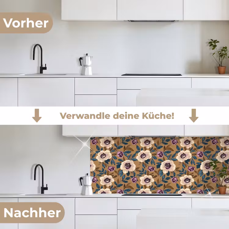 Floraal - Stilleven - Kleurrijk keuken achterwand 2 middel 871 -voor-na_DE