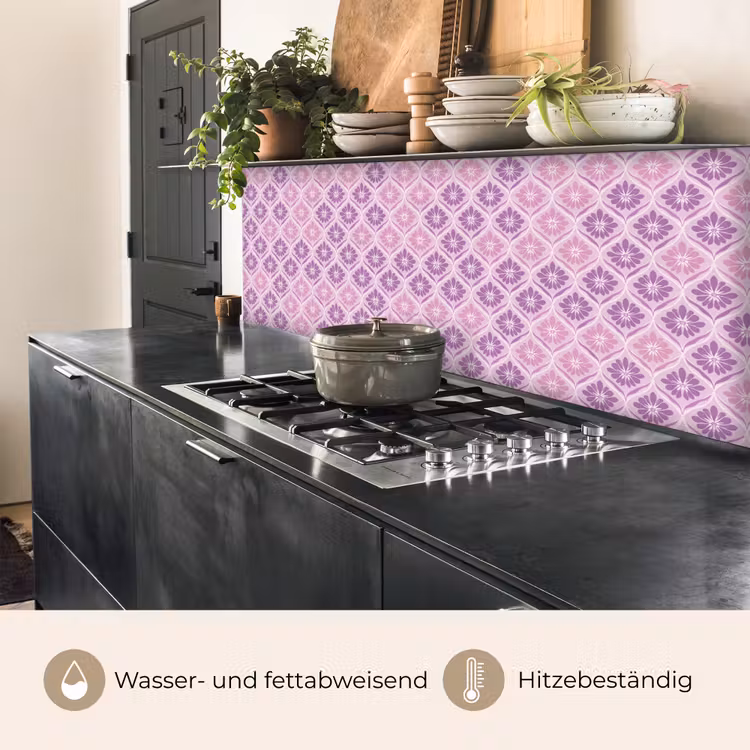Bloemenruit - Patroon - Paars keuken achterwand 2 middel 871 -usp_DE