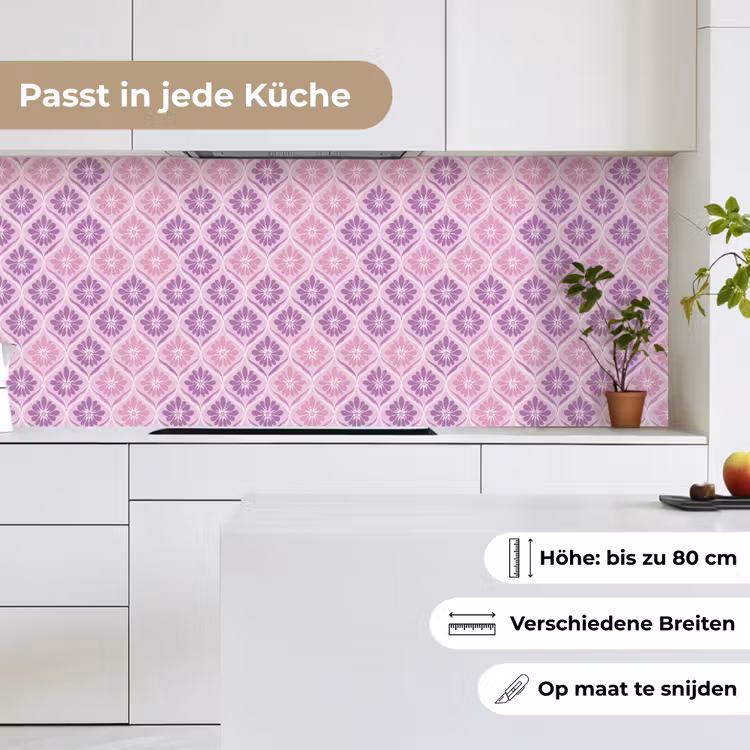 Bloemenruit - Patroon - Paars keuken achterwand 2 middel 871 -sfeer4_DE