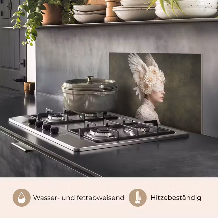 Vleugels - Vrouw - Wit keuken achterwand spatscherm klein -usp_DE