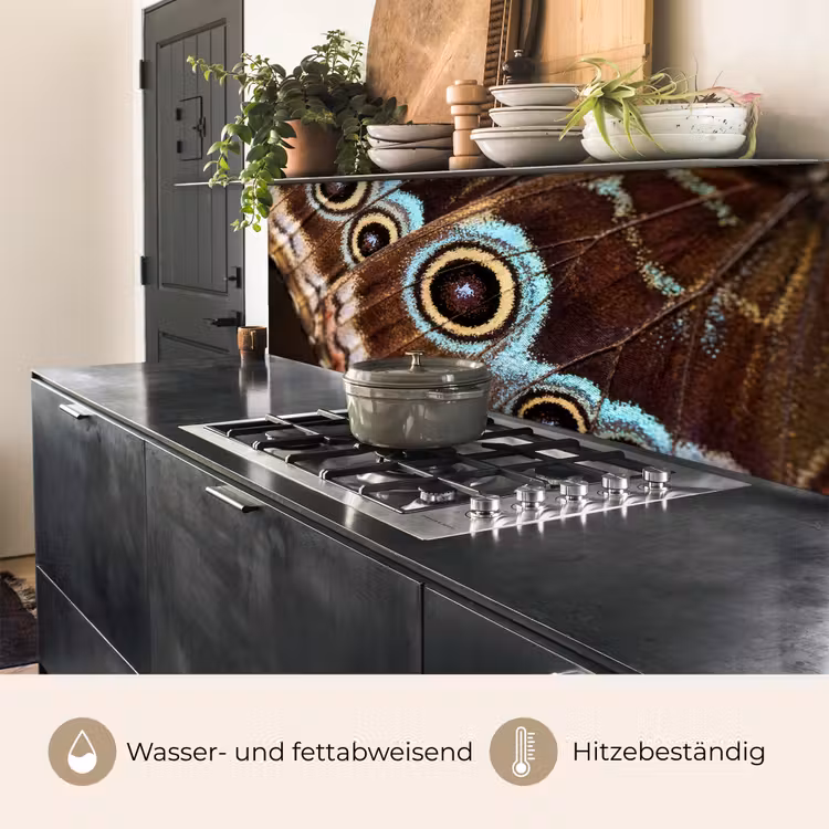 Vleugels - Vlinder - Blauw keuken achterwand 2 middel -usp_DE