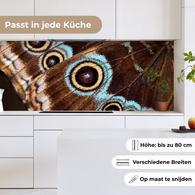 Vleugels - Vlinder - Blauw keuken achterwand 2 middel -sfeer4_DE