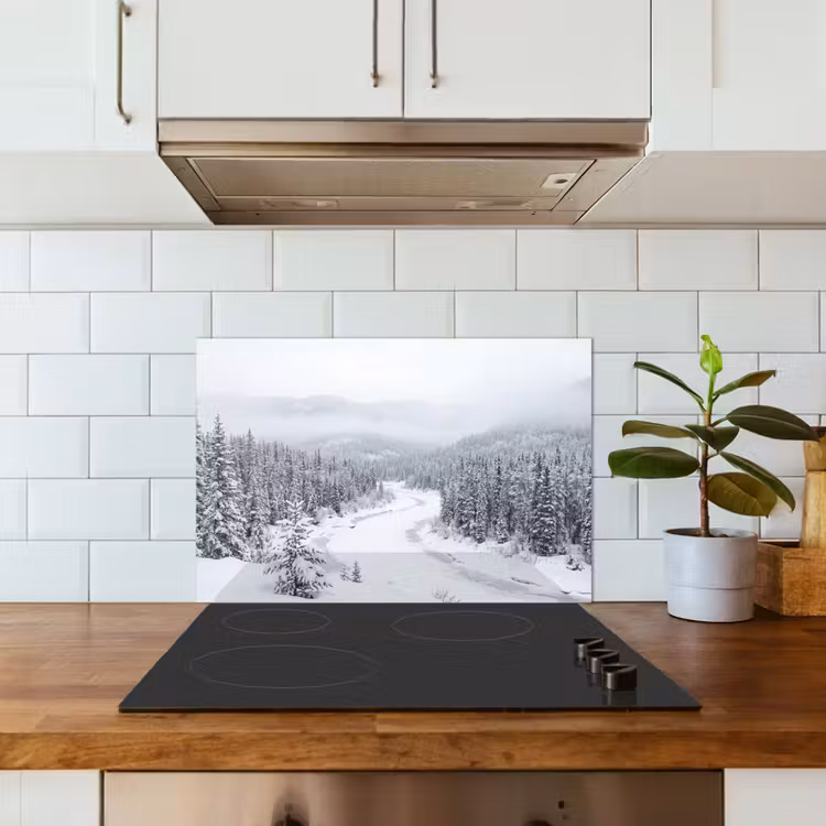 Rivier - Bevroren - Landschap - Winter keuken achterwand spatscherm klein -sfeer2