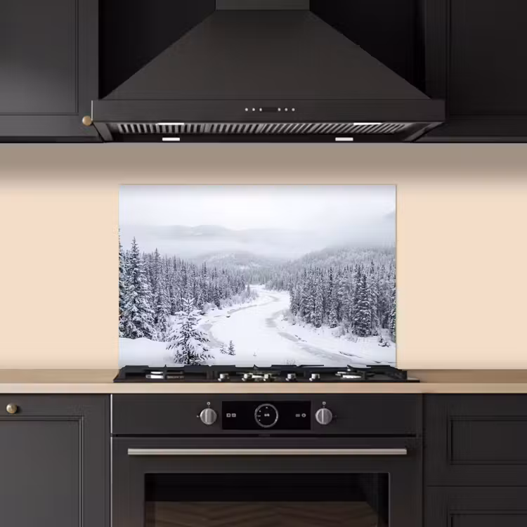 Rivier - Bevroren - Landschap - Winter keuken achterwand spatscherm klein -sfeer1