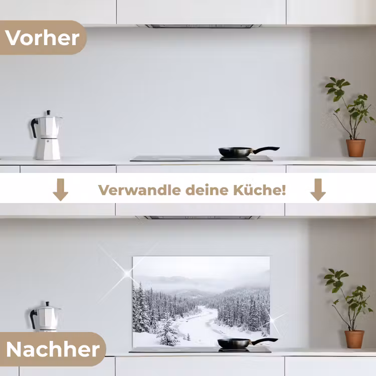 Rivier - Bevroren - Landschap - Winter keuken achterwand spatscherm klein -voor_na_DE