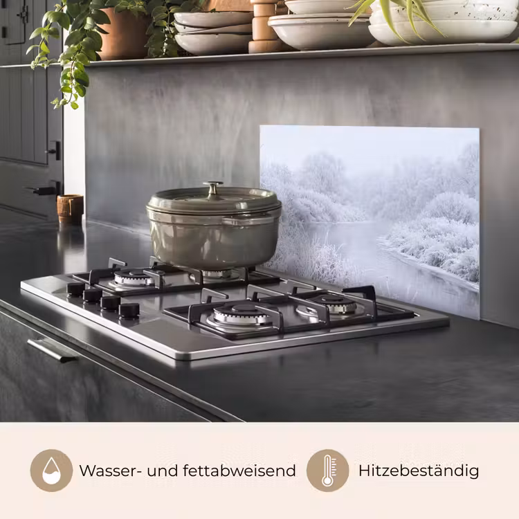 Rivier - Sneeuw - Bos - Winter - Schilderachtig keuken achterwand spatscherm klein -usp_DE