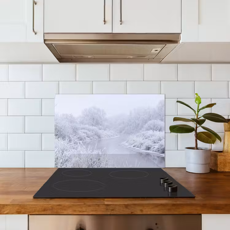 Rivier - Sneeuw - Bos - Winter - Schilderachtig keuken achterwand spatscherm klein -sfeer2