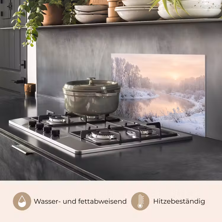 Rivier - Winter - Landschap - Sneeuw - Zonsopgang keuken achterwand spatscherm klein -usp_DE