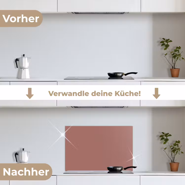 Fluistering van Fuchsia keuken achterwand spatscherm klein -voor_na_DE