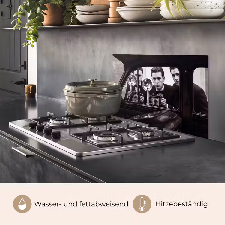 Fotograaf - Camera - Vintage - Journalistiek - Zwart-wit keuken achterwand spatscherm klein -usp_DE