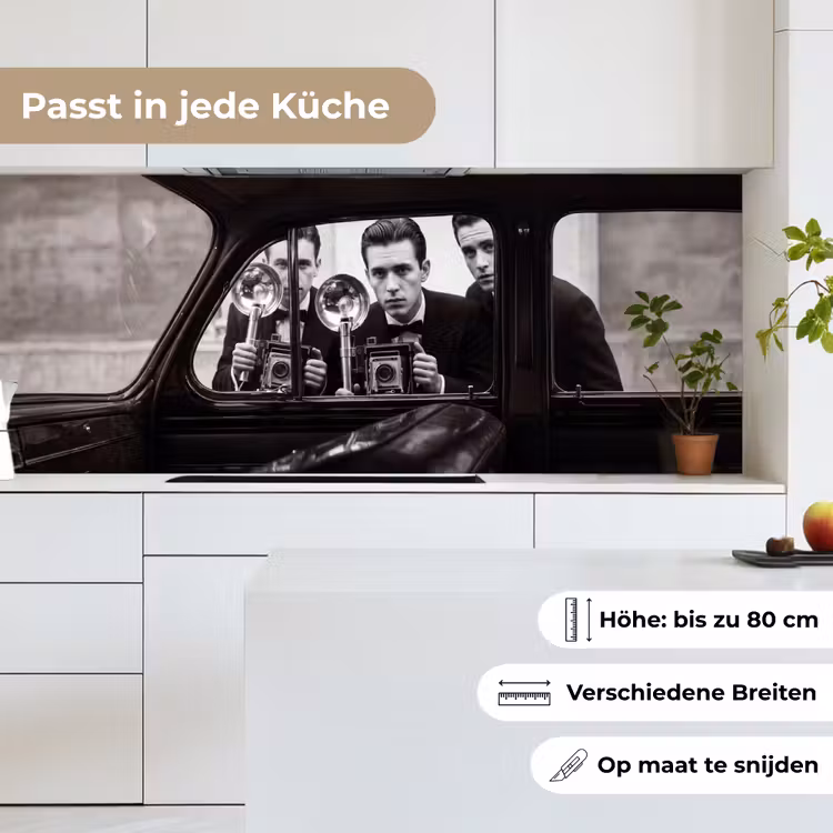 Fotograaf - Camera - Vintage - Journalistiek - Zwart-wit keuken achterwand 2 middel -sfeer4_DE