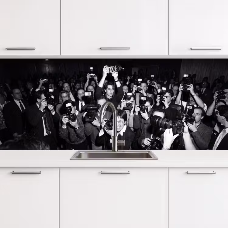 Fotografen - Menigte - Flitsers - Journalistiek keuken achterwand 2 middel -3d