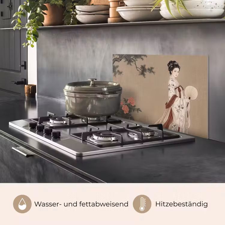 Vrouw - Azië - Kunst - Beige keuken achterwand spatscherm klein -usp_DE