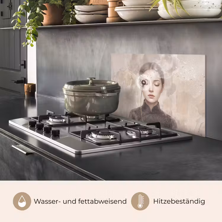 Vrouw - Sereen - Grijs keuken achterwand spatscherm klein -usp_DE