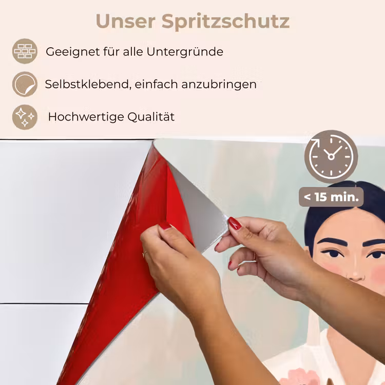Vrouw - Kimono - Pastel keuken achterwand spatscherm klein -spatscherm_DE