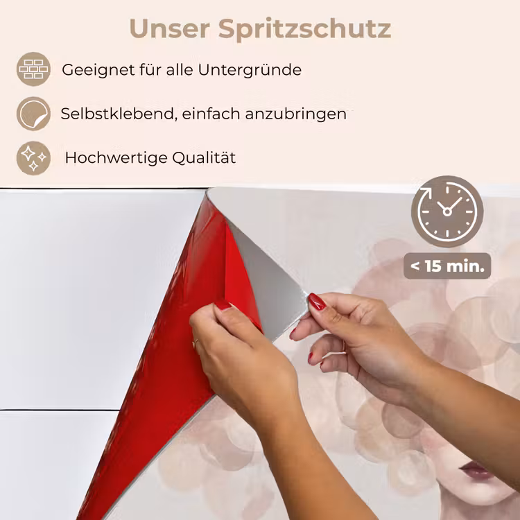 Vrouw - Cirkels - Beige keuken achterwand spatscherm klein -spatscherm_DE