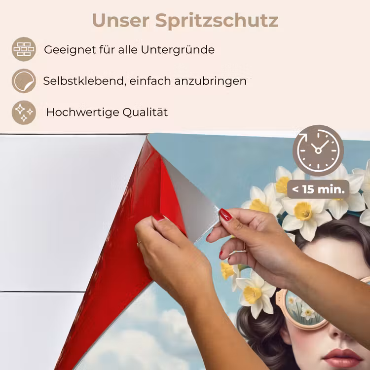 Vrouw - Narcissen - Geel keuken achterwand spatscherm klein -spatscherm_DE