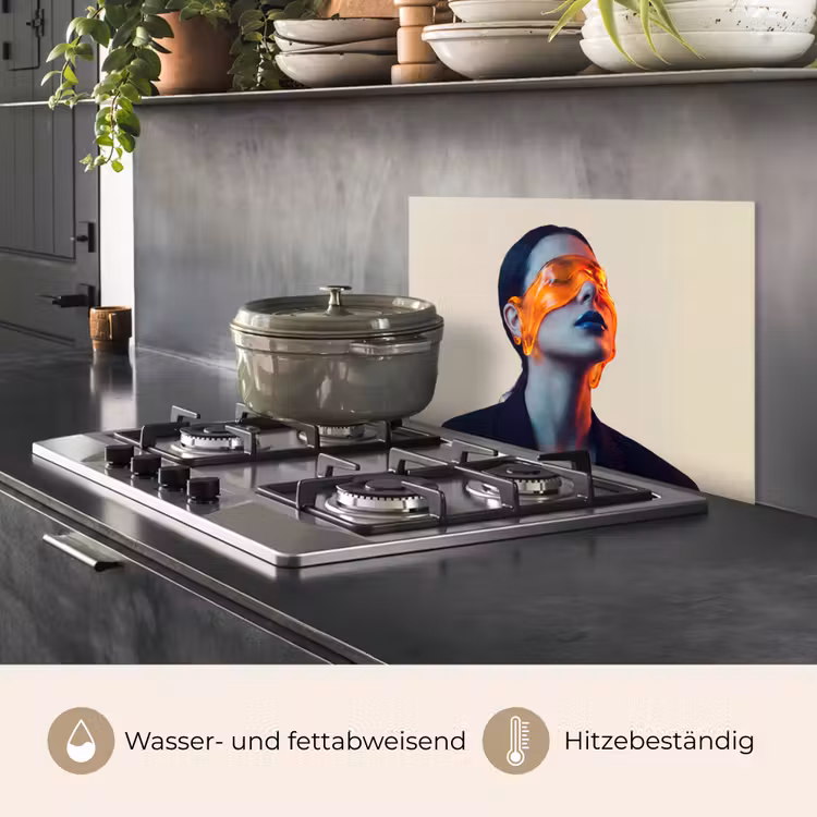 Vrouw - Oranje - Abstract - Modern - Kleurrijk keuken achterwand spatscherm klein -usp_DE
