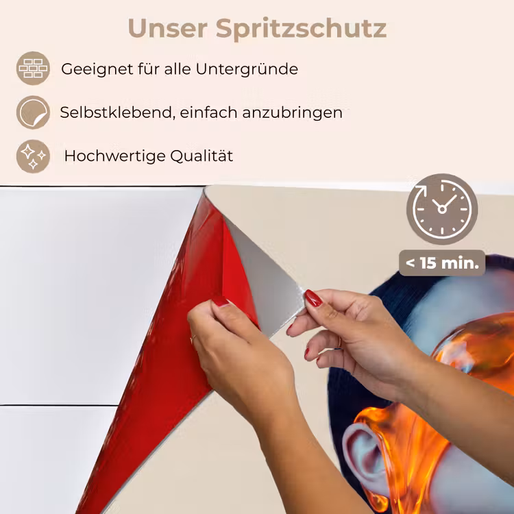 Vrouw - Oranje - Abstract - Modern - Kleurrijk keuken achterwand spatscherm klein -spatscherm_DE