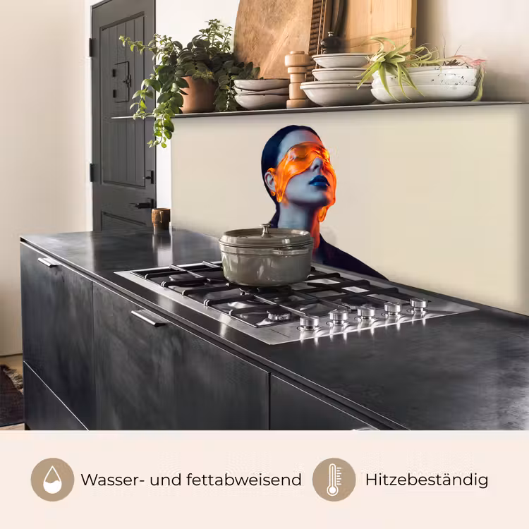 Vrouw - Oranje - Abstract - Modern - Kleurrijk keuken achterwand 2 middel -usp_DE