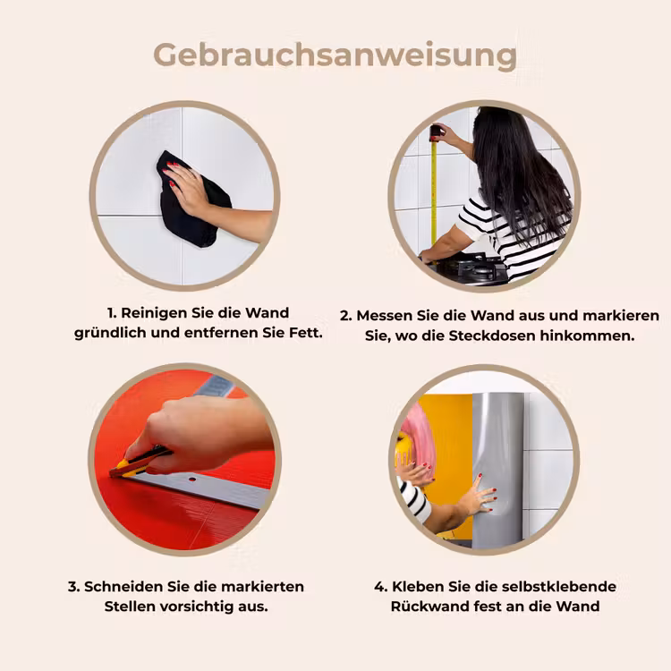 Vrouw - Portret - Abstract - Kleurrijk - Geel keuken achterwand 2 middel -gebruiksaanwijzing_DE