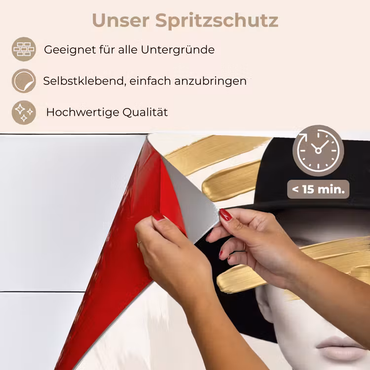 Vrouw - Portret - Modern - Goud - Kunst keuken achterwand spatscherm klein -spatscherm_DE