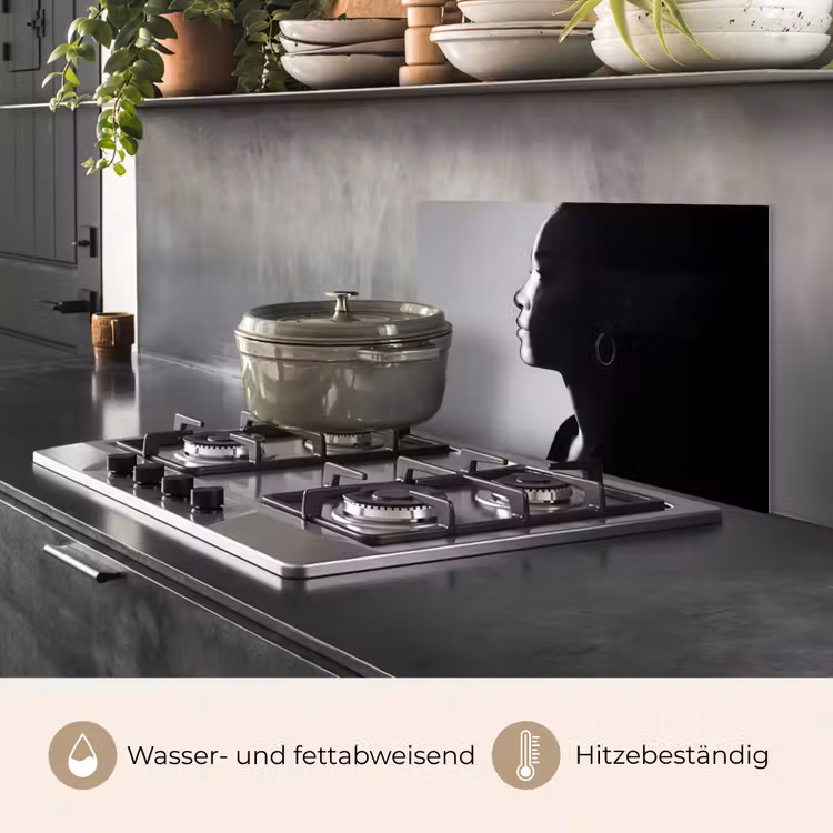 Vrouw - Profiel - Mensen - Zwart-wit keuken achterwand spatscherm klein -usp_DE