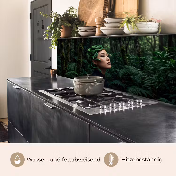 Vrouw - Slang - Natuur - Mystiek - Groen keuken achterwand 2 middel -usp_DE