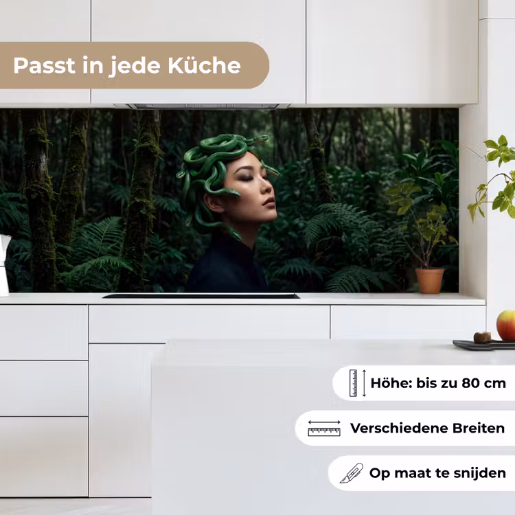 Vrouw - Slang - Natuur - Mystiek - Groen keuken achterwand 2 middel -sfeer4_DE