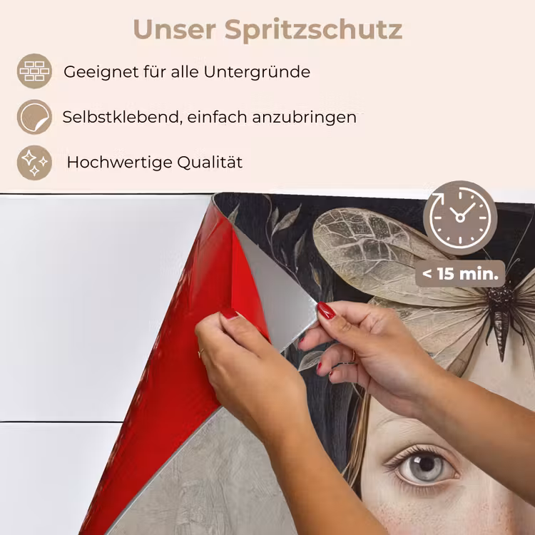 Woman - Butterfly - Art - Classic - Muted keuken achterwand spatscherm klein -spatscherm_DE