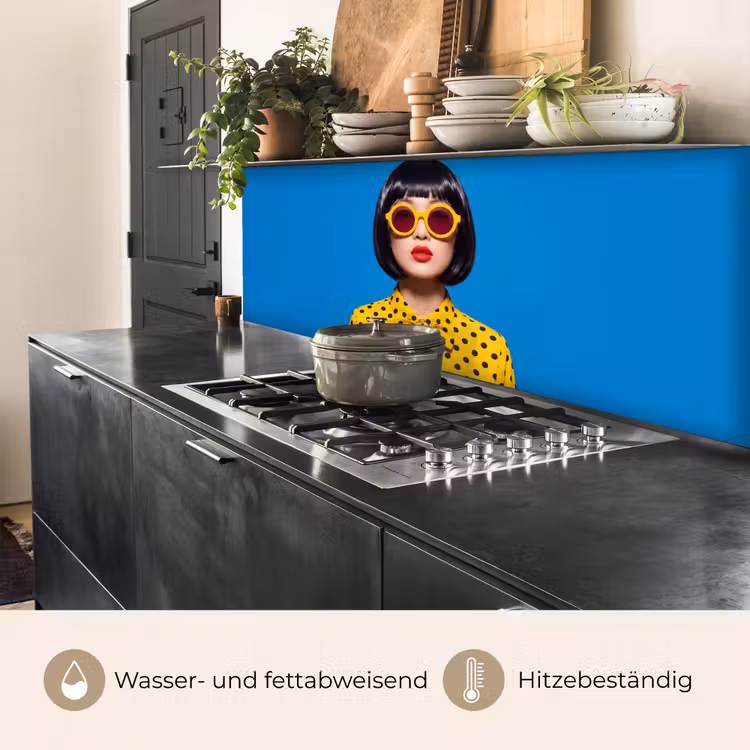 Vrouw - Zonnebril - Pop Art - Portret - Geel keuken achterwand 2 middel -usp_DE