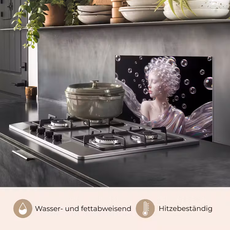 Vrouw - Bellen - Abstract - Kleurrijk keuken achterwand spatscherm klein -usp_DE