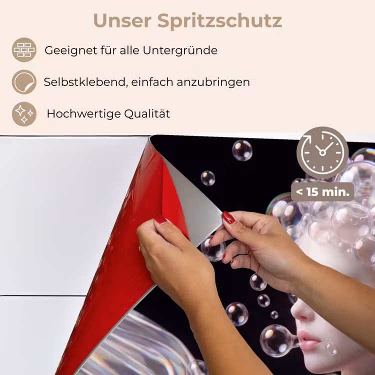 Vrouw - Bellen - Abstract - Kleurrijk keuken achterwand spatscherm klein -spatscherm_DE