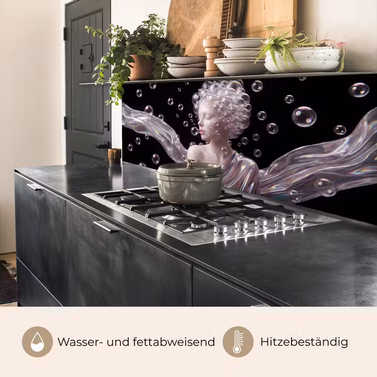Vrouw - Bellen - Abstract - Kleurrijk keuken achterwand 2 middel -usp_DE