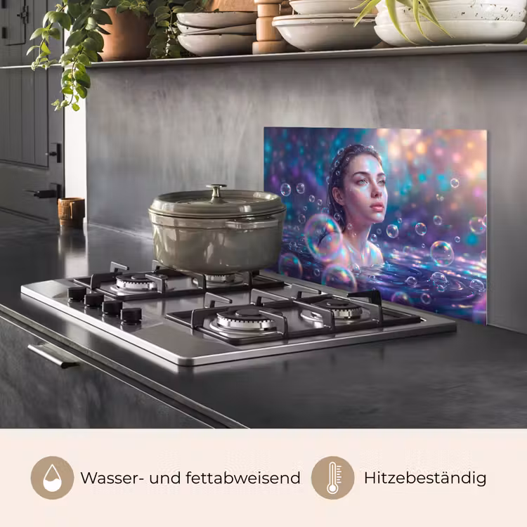Vrouw - Water - Portret - Kleurrijk - Modern keuken achterwand spatscherm klein -usp_DE