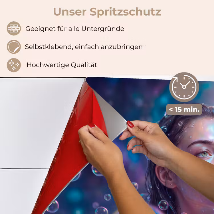 Vrouw - Water - Portret - Kleurrijk - Modern keuken achterwand spatscherm klein -spatscherm_DE