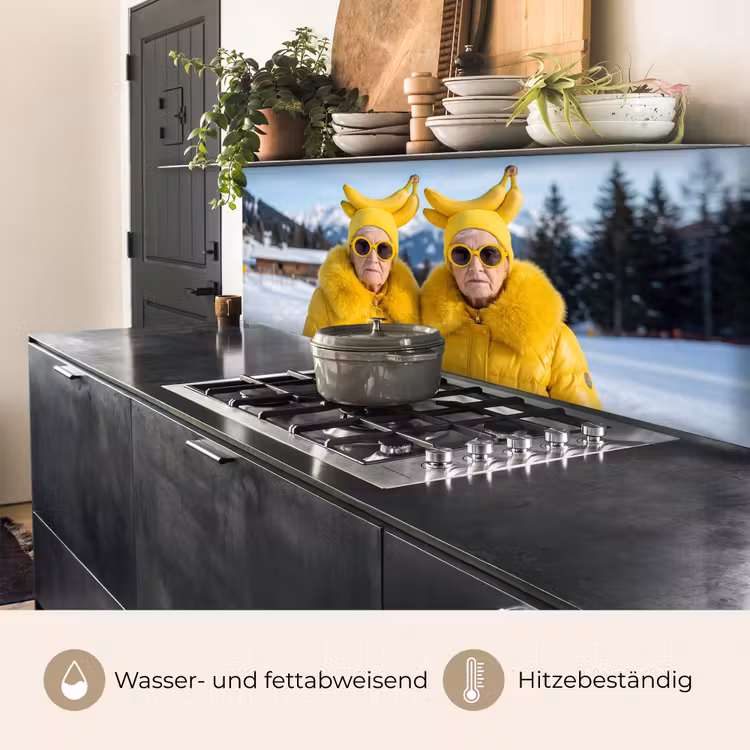 Vrouwen - Bananen - Geel keuken achterwand 2 middel -usp_DE