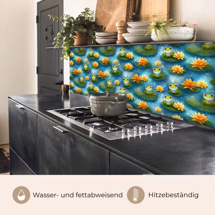 Kikker - Lelies - Groen keuken achterwand 2 middel 871 -usp_DE
