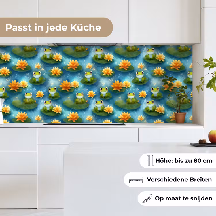 Kikker - Lelies - Groen keuken achterwand 2 middel 871 -sfeer4_DE